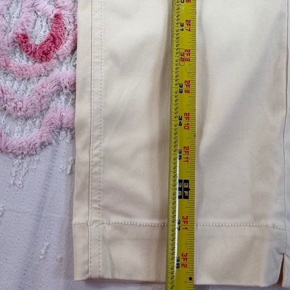 Slim-sation Womens Size 12P Petite Straight Leg Pants Ivory Stretch - Picture 2 of 8